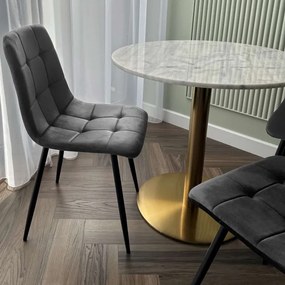 Jedálenská stolička DENVER zamatová, čierna / grafitová