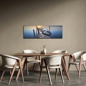 Obraz - Kamenné mólo (s hodinami) (90x30 cm)