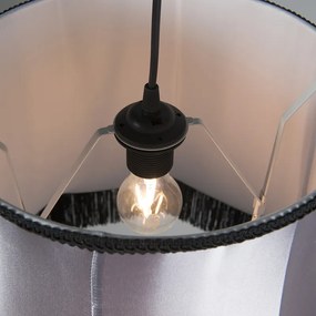 Retro závesné svietidlo čierne so sivou 45 cm - Granny
