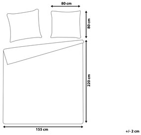 Posteľné obliečky z bavlneného saténu 155 x 220 cm béžové AVONDALE Beliani