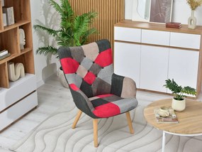 Kreslo Nutri (patchwork + čierna). Vlastná spoľahlivá doprava až k Vám domov. 1110348