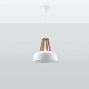 Luster Casco A-0388 biely/prírodné drevo