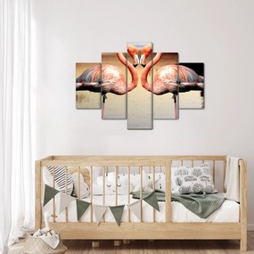 Obraz - dva plameniaky (150x105 cm)