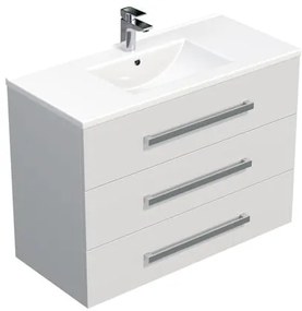 Kúpeľňová skrinka s s umývadlom SAT Cube Way 100x76,5x46 cm biely lesk CUBE461003BIMOD, 1 ks