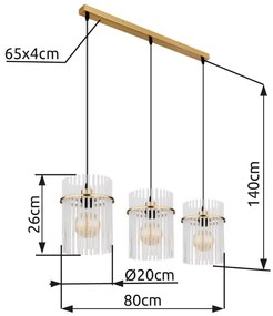 GLOBO GORLEY 15698-3HM Závesné svietidlo