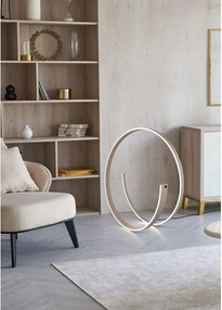 Sivá LED stojacia lampa s hlasovým ovládaním/s ovládaním pomocou mobilnej aplikácie s kovovým tienidlom (výška 75 cm) Cinardi – CINQUE