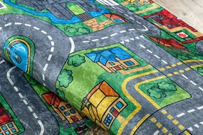 Detský koberec protišmykový BAMBINO 61500 zelený / sivý