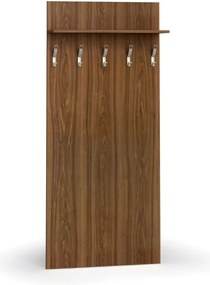 Vešiaková stena PRIMO WOOD, 5 háčikov, polica, roky zvisle, orech