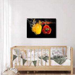 Obraz - papriky vo vode (90x60 cm)