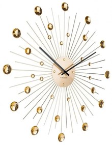 Nástenné hodiny z krištáľu zlatej farby Karlsson Sunburst