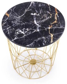 KONFERENČNÝ STOLÍK MANUEL ČIERNY MRAMOR / ZLATÝ