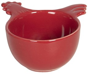 Červená keramická miska s kohútikom - 11 * 11 * 6 cm