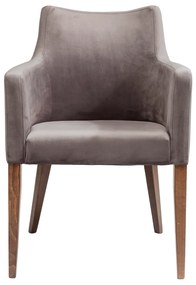 Mode stolička s podrúčkami sivý zamat