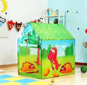 Namiot domček pre deti IPLAY Dino – hracia skrýša, ľahký rám, 95×72×102 cm