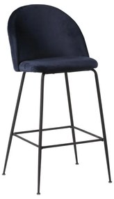 Dizajnová barová stolička Kristopher, modrá / čierna
