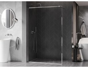Mexen Kioto-XF, sprchová zástena s rámom 130 x 202 cm, 10mm číre sklo, chrómový profil, 800-130-104-01-00-X