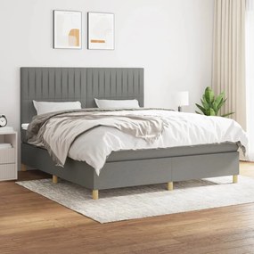 Boxspring posteľ s matracom tmavosivá 180x200 cm látka 3142514