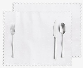 Goldea sviatočné prestieranie na stôl teflónové - biele s lesklými obdĺžnikmi - sada 2ks 30 x 40 cm