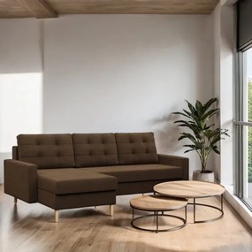 Rohová rozkladacia sedačka BLANK Comfort hnedá