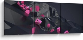 Obraz 3D abstrakcie (s hodinami) (90x30 cm)