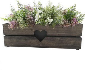 AMADEA Drevený obal s hrantíkom so srdcom tmavý, 52x21,5x17cm Český výrobok