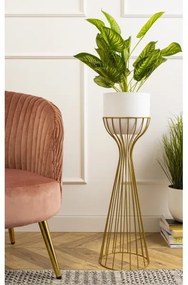 Kovový kvetináč LOFT 68x20 cm zlatá/biela