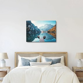 Obraz - Lode na jazere Braies (70x50 cm)