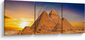 Obraz - Egyptské pyramídy (s hodinami) (90x30 cm)