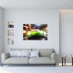 Obraz - Zelené závodné auto (90x60 cm)