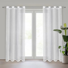 ZÁCLONA NA KRÚŽKOCH CARMEN 140X250 CM BIELA