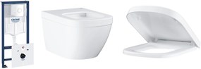 Set WC misa Grohe Euro Ceramic 3932800H, podomietkový konšrukcia so splachovacím tlačidlom Grohe Rapid SL 39451000, 39330001