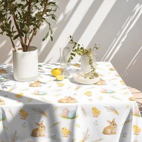 Goldea veľkonočný hranatý teflónový obrus - veselá veľká noc 80 x 80 cm