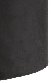 Závesná lampa s velúrovým tienidlom čierna so zlatom 35 cm - Blitz I čierna