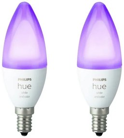 SADA 2x LED Stmievateľná žiarovka Philips Hue WHITE AND COLOR E14/5,3W/230V