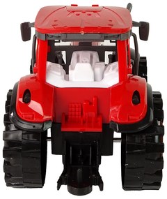 Lean Toys Červený traktor s oranžovým kultivátorom