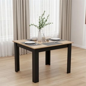 Jedálenská zostava stôl 120 x 80 cm craft čierny a 4 stoličky IMOLA sivé / čierne nohy