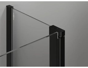 Mexen MIST, 1-krídlové sprchové dvere (1d+1s) 70x200 cm, 6mm číre sklo s čiernym rámom, ľavý variant, 8A4-070-000-70-70-L