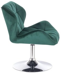 LuxuryForm DESIGN Stolička MILANO VELUR na striebornom tanieri - zelená