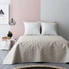 Luxusné obojstranné prehozy na posteľ béžovo krémovej farby 170 x 210 cm