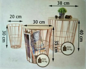 3dílná sada odkládacích stolků Home &amp; Co