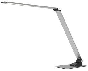 Solight LED stmievateľná stolná lampa, 11 W, teplá studená biela, USB port, strieborná