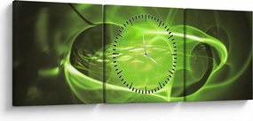 Moderný abstraktný obraz (s hodinami) (90x30 cm)