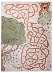 Koberec FUN Honey pre deti, medveď, včely béžový