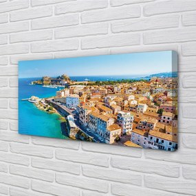 Obraz na plátne Grécko Morské pobreží mesto 125x50 cm