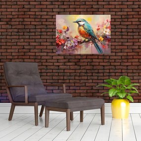 Obraz - Maľba vtáčika (70x50 cm)