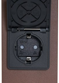 Priemyselné vonkajšie stĺpikové svietidlo hrdzavo hnedé s dymovým sklom 70 cm so súmrakovým senzorom IP44 - Dánsko