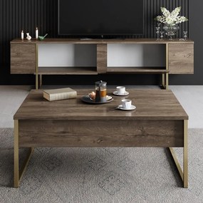 TV stolík v dekore orecha v prírodnej farbe 180x30 cm Luxe – Kalune Design