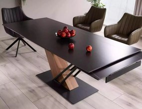 Rozkladací jedálenský stôl Genesis 160/220 cm čierny mramor/jaseň
