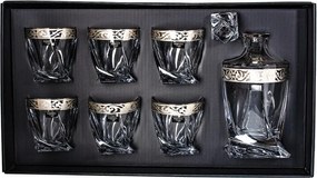 BOHEMIA PRESTIGE QUADRO BAROKO PLATINUM WHISKY SADA 1+6 KS