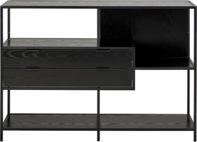 Knihovna Seaford III 114 cm černá